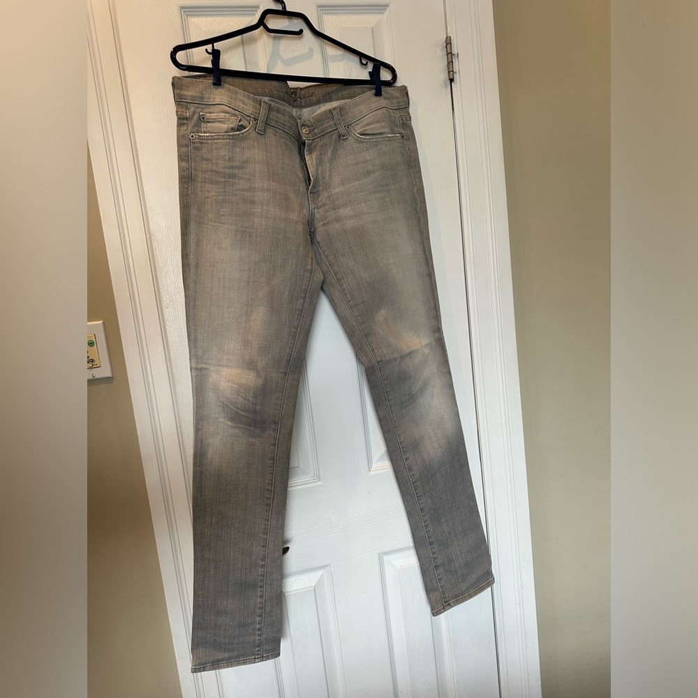 EUC light grey straight leg designer jeans